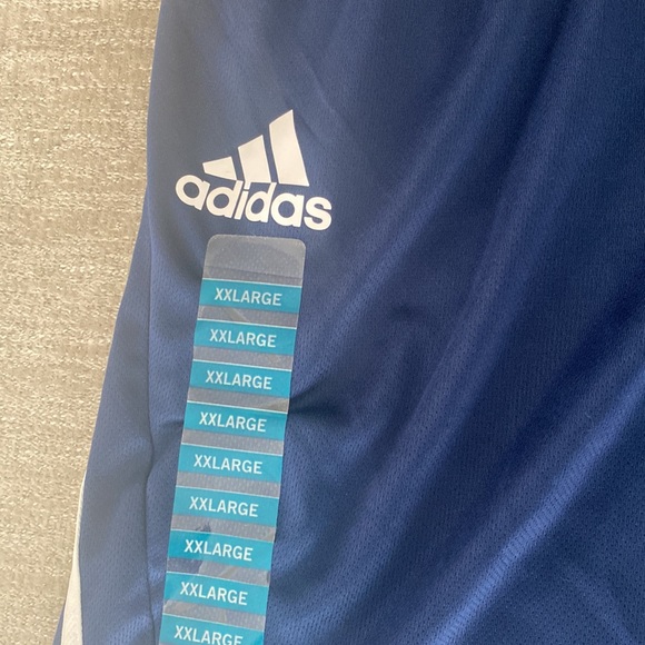 Adidas Aeroready blue 3 stripe shorts Size 2XL. NWT - Picture 3 of 9